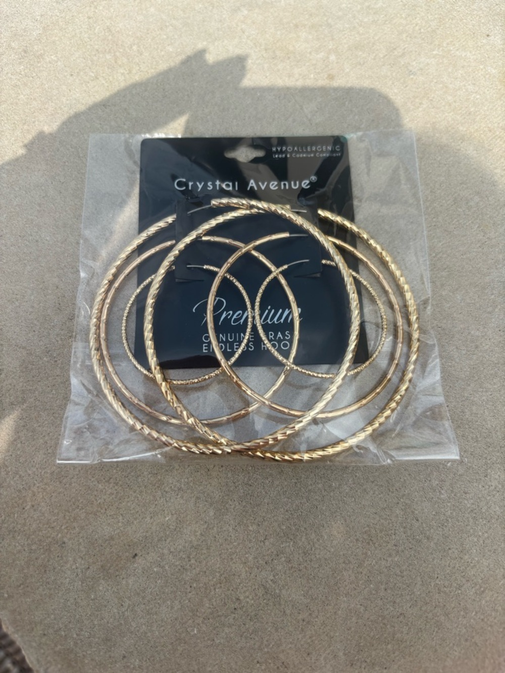 Crystal Avenue Gold Twisted Hoop Earring Set for Women